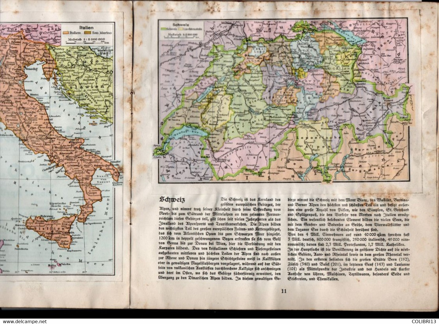 ATLAS EUROPA 1939 11 Cartes Collées Taille 21X21 Ein Atlas Der Europaischen Länder ( Couloir De Dantzig) - Landkarten
