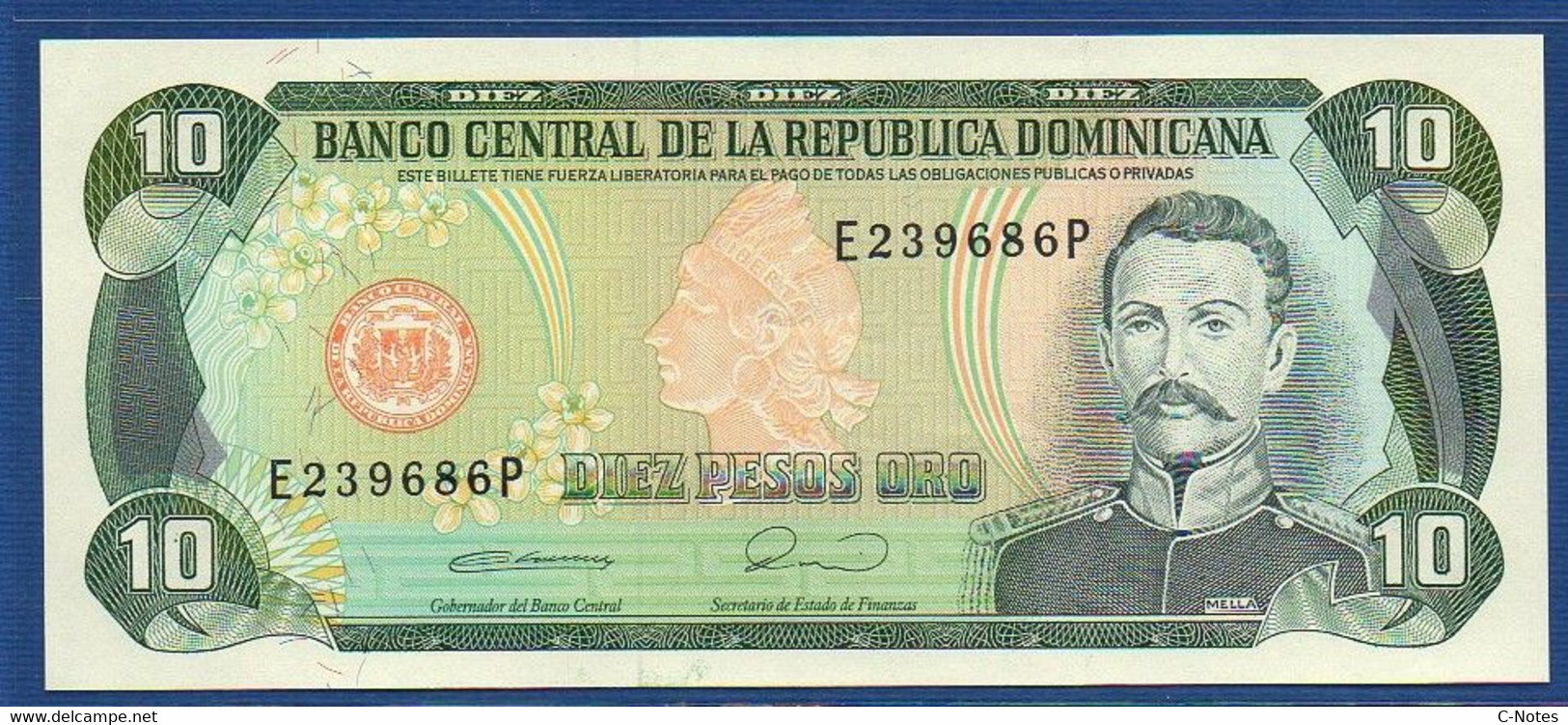 DOMINICAN REPUBLIC - P.132 – 10 Pesos Oro 1990 UNC, Serie E239686P - Dominicaine