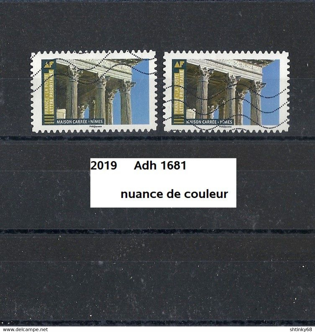 Variété Adhésif De 2019 Oblitéré Y&T N° Adh 1681 Nuance - Used Stamps