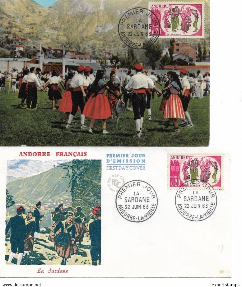 PM198/ Andorre Fr  1er Jour +  C. M. TP 166 - Lettres & Documents