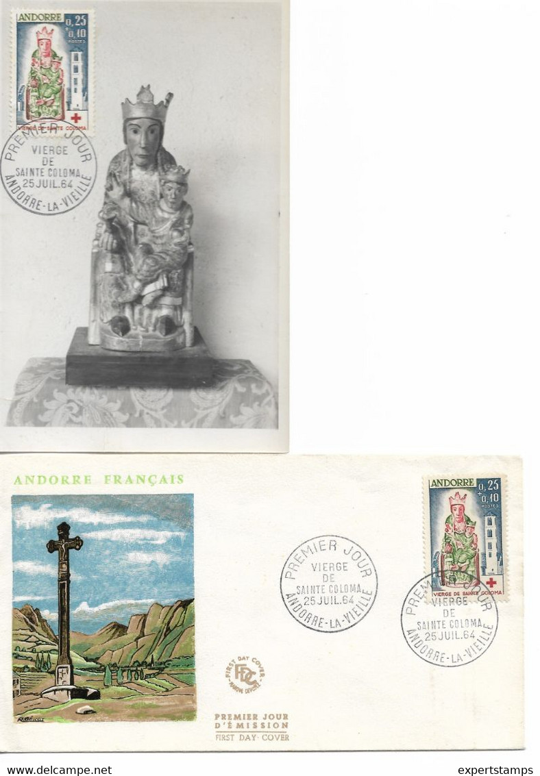 PM199/ Andorre Fr  1er Jour +  C. M. TP 172 Croix-Rouge - Cartas & Documentos