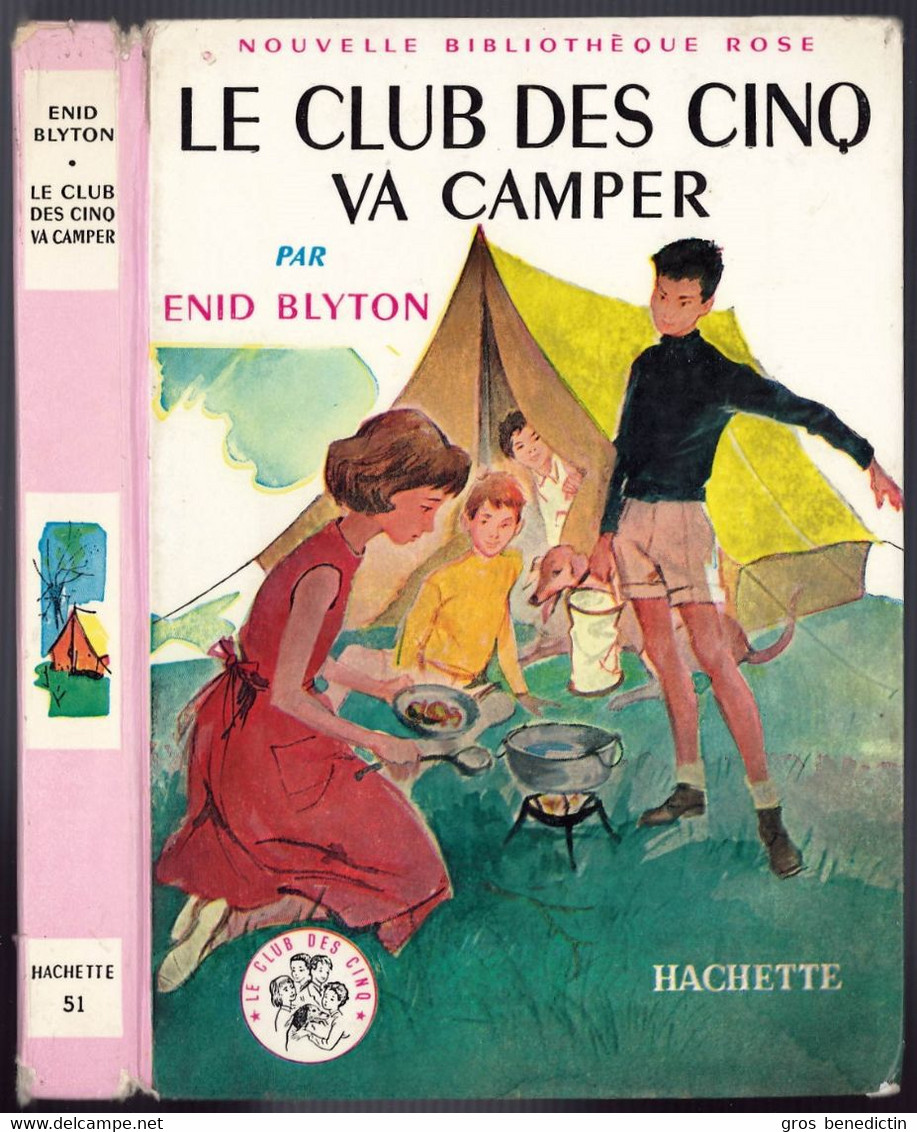 Hachette - Nouvelle Bibliothèque Rose N°51 - Enid Blyton  - "Le Club Des Cinq Va Camper" - 1963 - #Ben&Bly&CD5 - Biblioteca Rosa