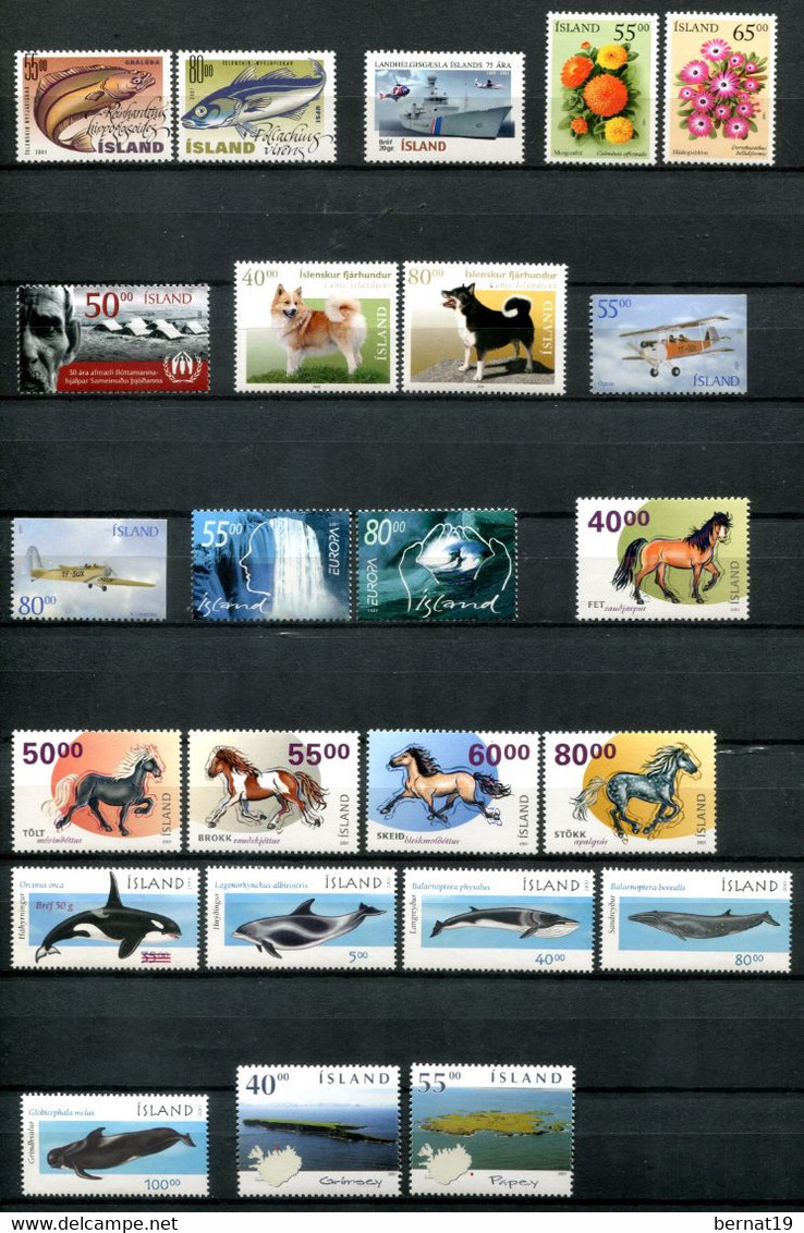 Islandia 2001 Completo ** MNH. - Full Years