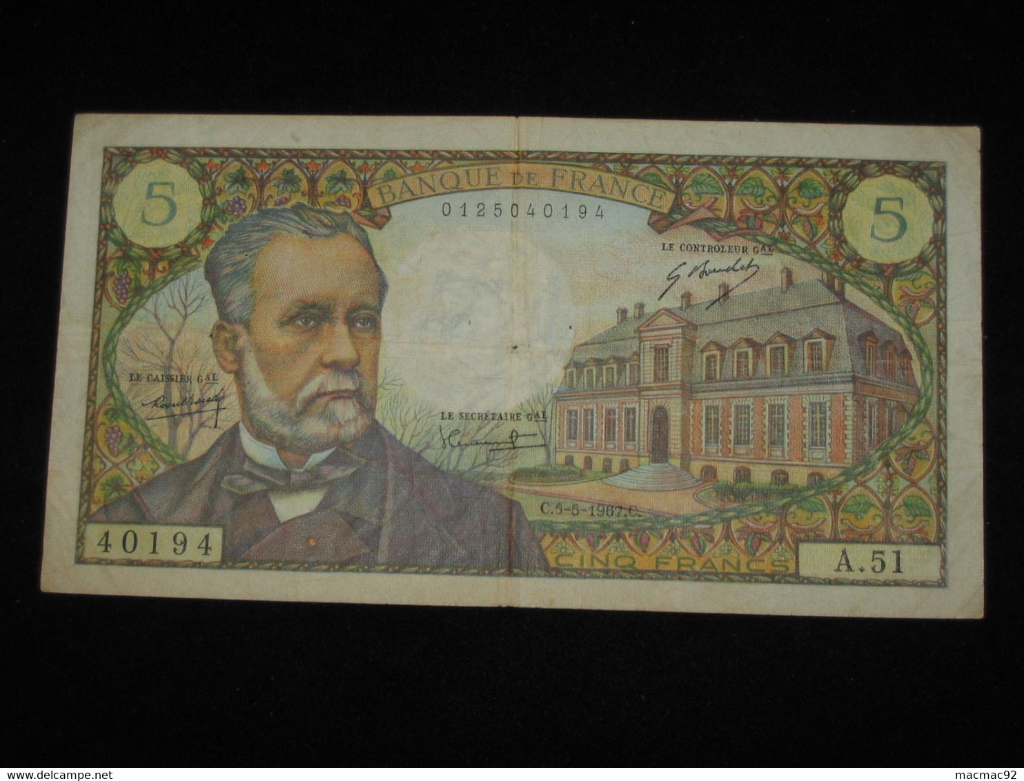 5 Cinq Francs Pasteur  5-5-1967   **** EN ACHAT IMMEDIAT **** - 5 F 1966-1970 ''Pasteur''