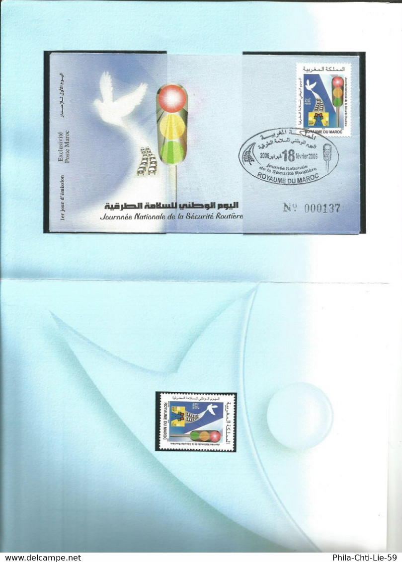 Maroc - 2006 - Journée Nationale De La Sécurité Routière  - Dépliant Timbre + FDC Numérotée - Marokko (1956-...)