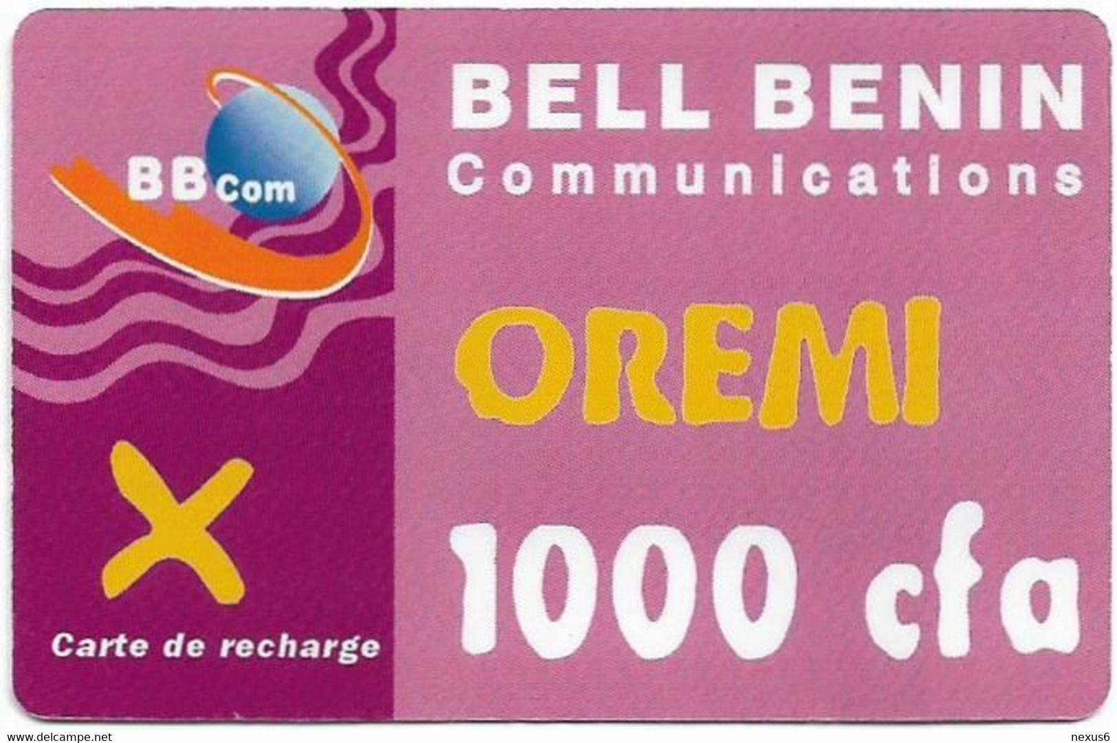 Benin - Bell Benin - Oremi Pink - GSM Refill 1.000CFA, Used - Benin