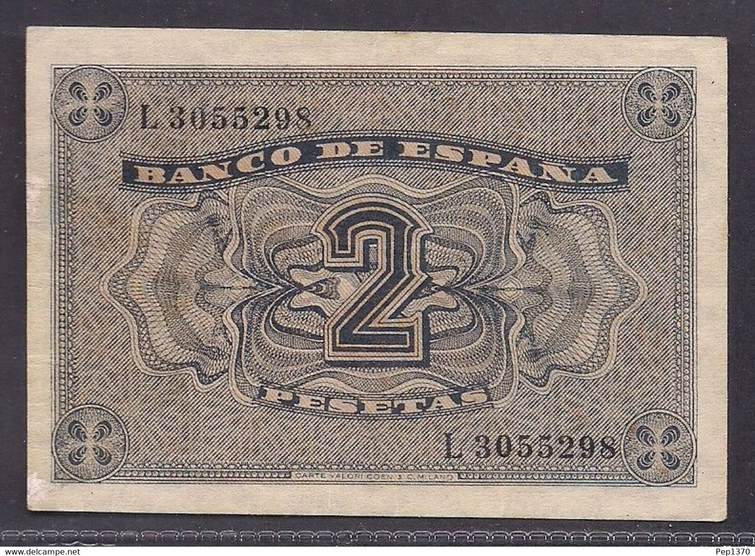 BILLETE DE 2 PESETAS DEL 39 DE ABRIL DE 1938 - EXCELENTE + - 1-2 Pesetas