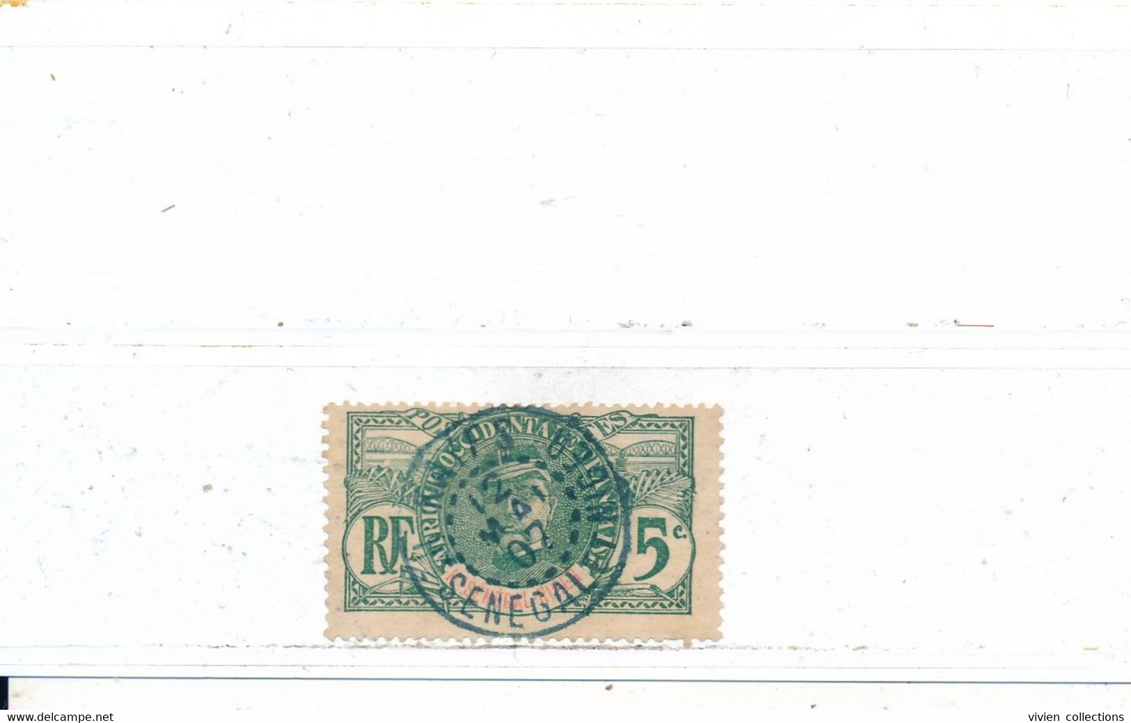 Haut Sénégal Et Niger Colonie Française Timbre De La Série Des Palmiers N° 4 Oblitéré Kayes 12 Mai 1907 (aminci) - Used Stamps
