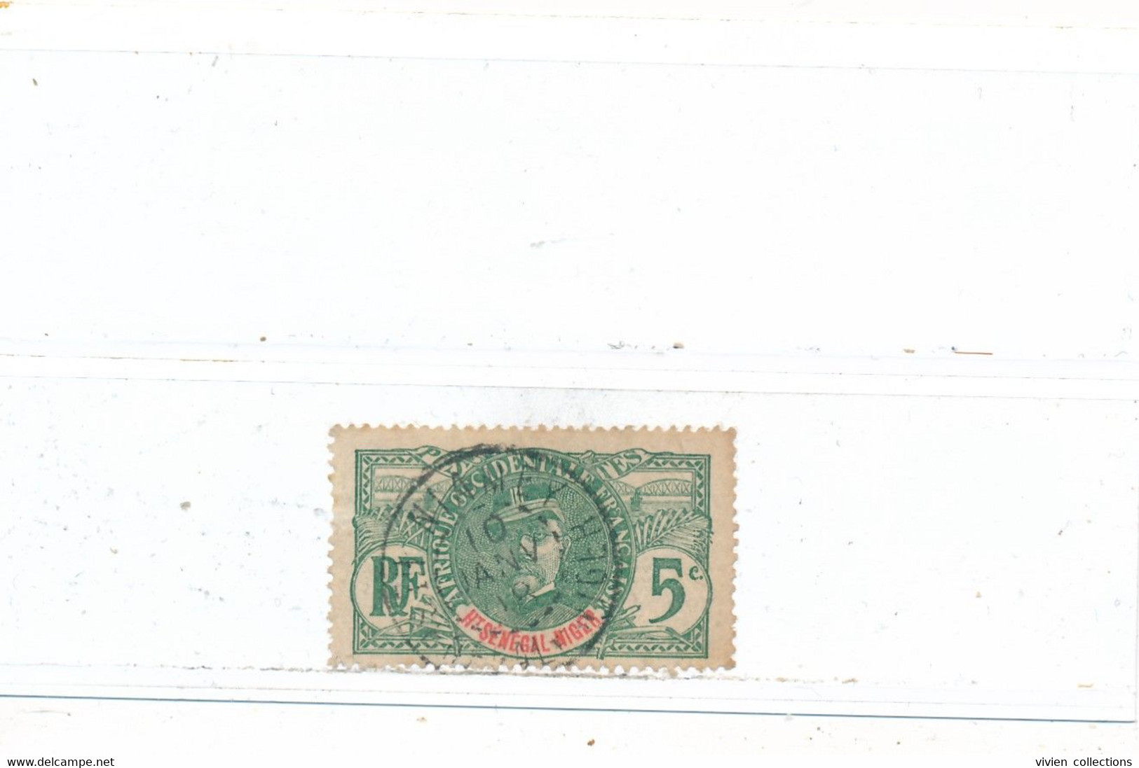 Haut Sénégal Et Niger Colonie Française Timbre De La Série Des Palmiers N° 4 Oblitéré Niamey 10 Janvier 1918 (aminci) - Used Stamps