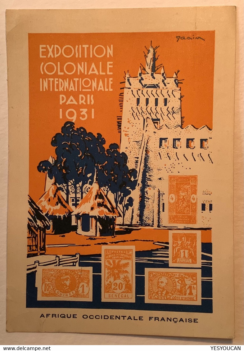1931France Entier Postal15c Semeuse TSC EXPOSITION COLONIALE INTERNATIONALE PARIS#4-AEF AFRIQUE OCCIDENTALE FRANÇAISE - Cartes Postales Types Et TSC (avant 1995)