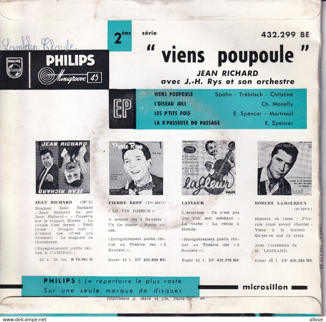 JEAN RICHARD  - FR EP - VIENS POUPOULE + 3 - Humor, Cabaret