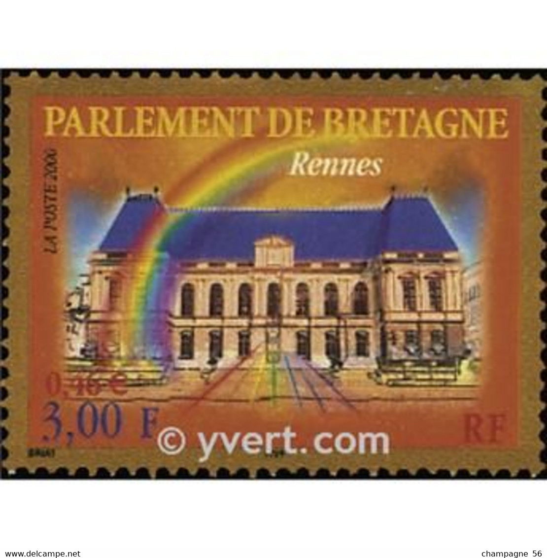 VARIETES FRANCE 2000 N° 3307 OBLITERE 22.8.2000 LAMPE U.V / NUANCE COULEUR BLANC H DE HAUTE / SCANNE 3 PAS A VENDRE - Used Stamps