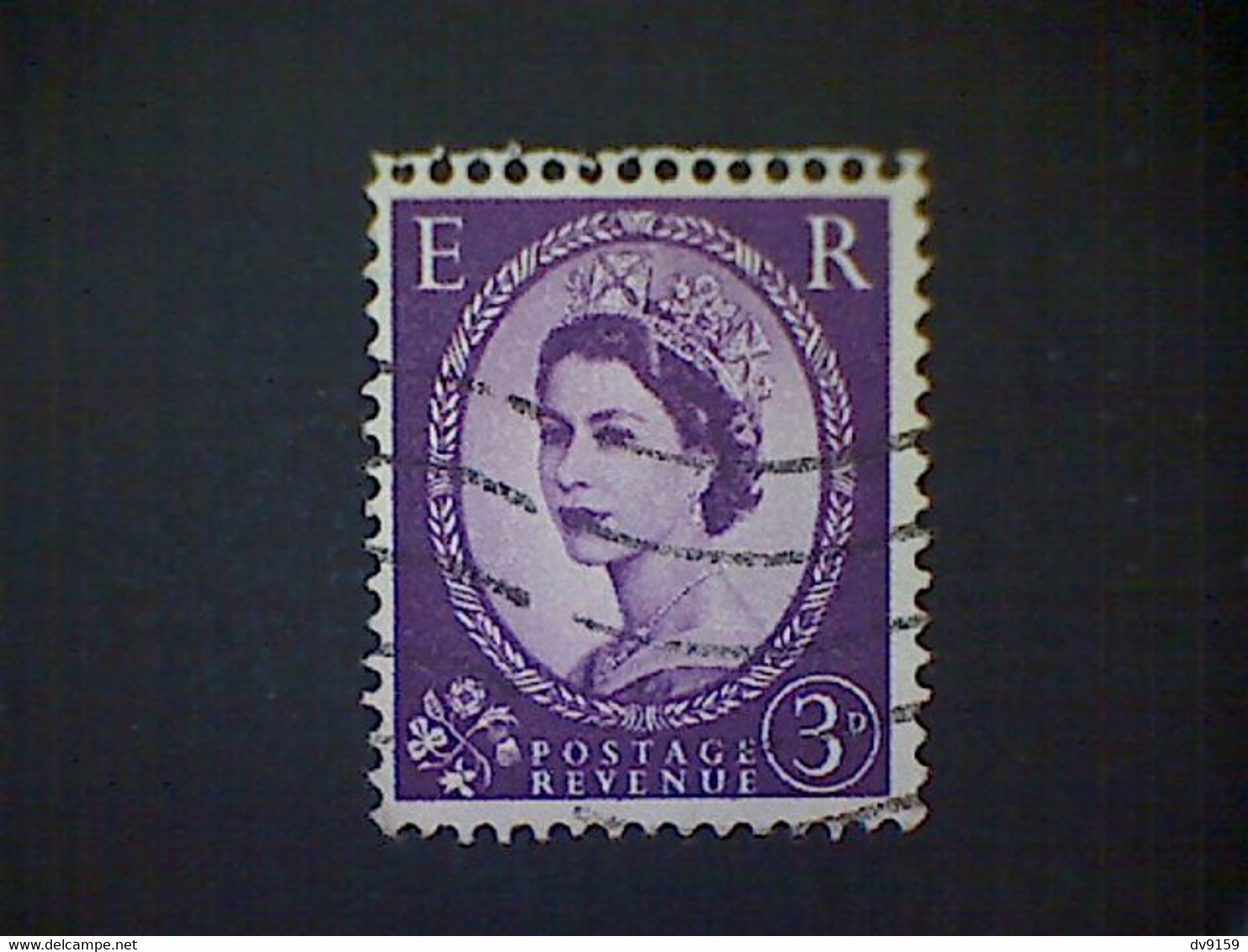 Great Britain, Scott #322a, Used(o), 1958, Wilding: Queen Elizabeth II, 3d, Deep Purple - Used Stamps