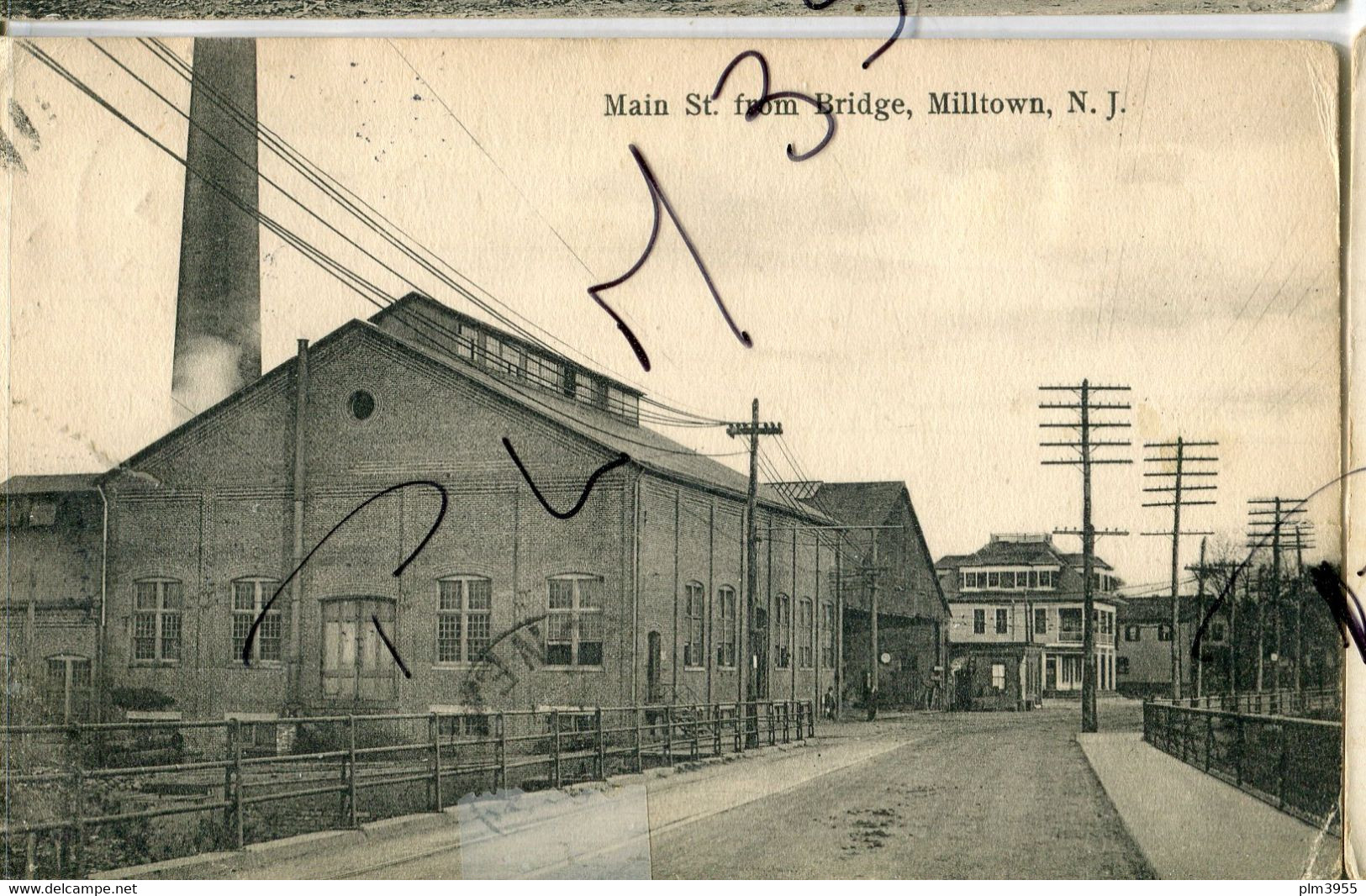 AL   ETATS-UNIS  NEW JERSEY 3 CARTES  MILLTOWN  MAIN ST FROM BRIDGE PUBLIC SCHOOL OLD MAIN STREET - Altri & Non Classificati