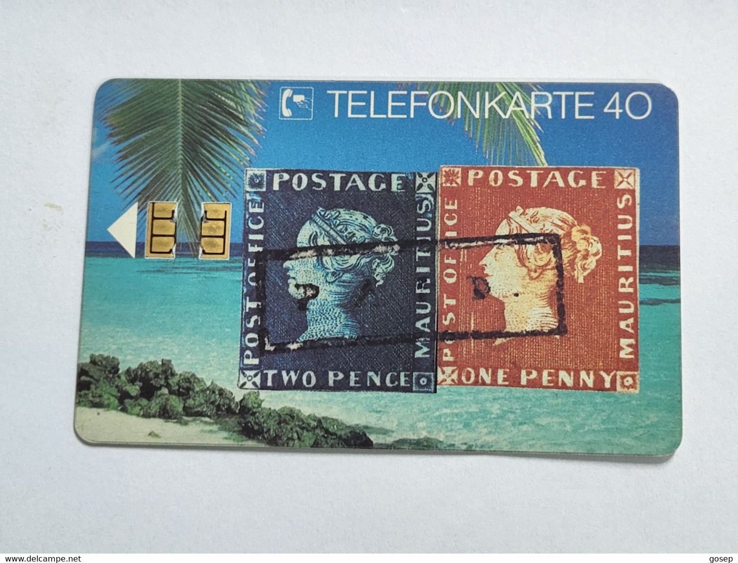 GERMANY-(DE-E-3/91)-Briefmarken 3 Blaue Mauritius-Rote-(2)-(40units)-(8/91)-(tirage-30.000)used Card+1card Prepiad Free - Sellos & Monedas