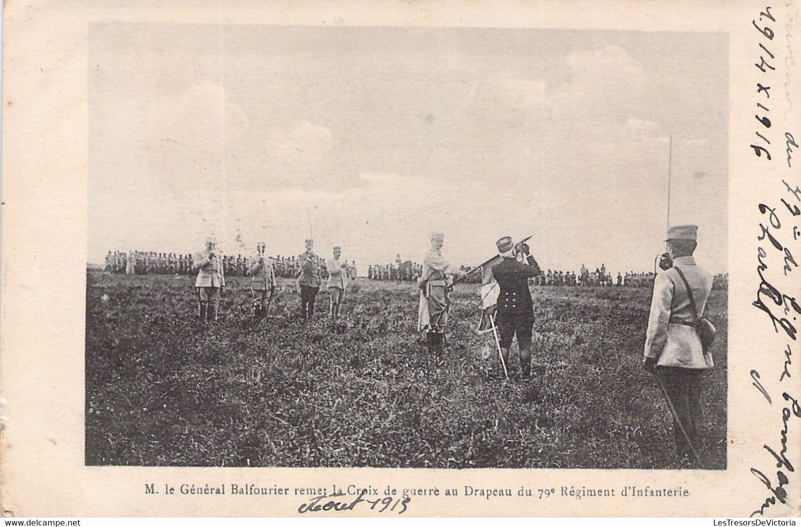 MILITARIAT - Le Général Balfourier Remet La Croix De Guerre Au Drapeau Du 79è RI - Carte Postale Ancienne - Personnages