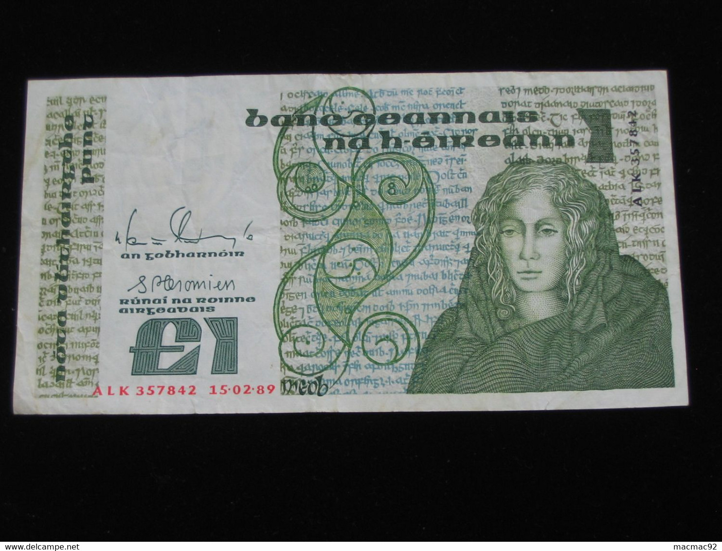 IRLANDE - 1 One Pound  1989 - The Central Bank Of Ireland   **** EN  ACHAT IMMEDIAT  **** - Ierland