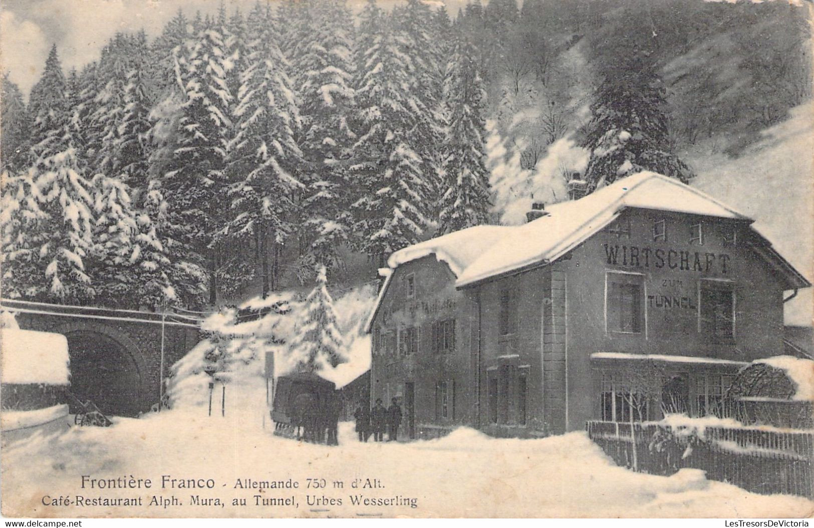 Café Restaurant Alph MURA - Au Tunnel - Urbes Wesserling - Carte Postale Ancienne - Hotel's & Restaurants