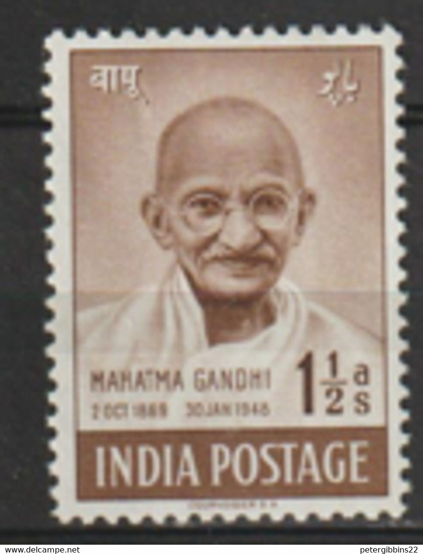 India   1948 305  Gandhi    Mounted Mint - Ungebraucht