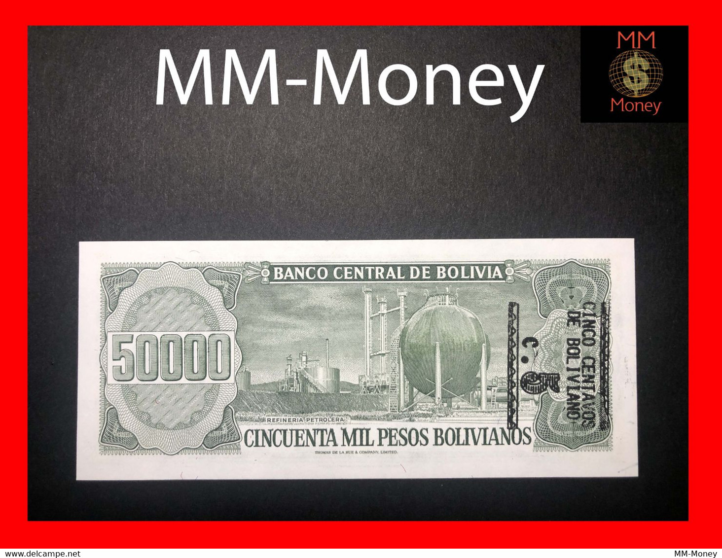 BOLIVIA 5 Centavos \ 50.000  50000 Pesos Bolivianos  1987  P. 196    UNC - Bolivie