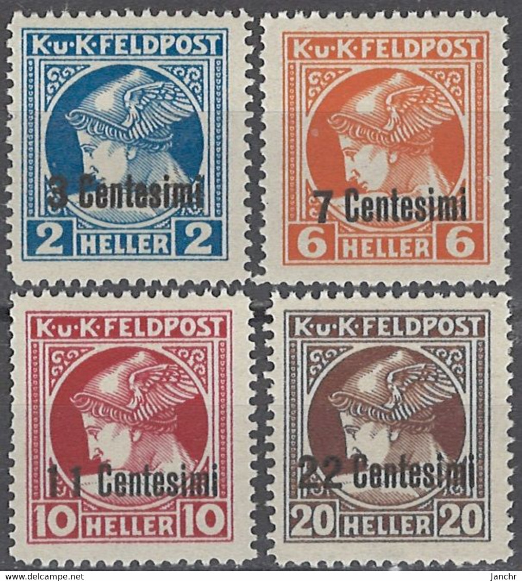 Austria Österreich, Feldpost Occupation Of Italy 1918. Mi.Nr. 20-23, Postfrisch **, MNH - Oest. Besetzung