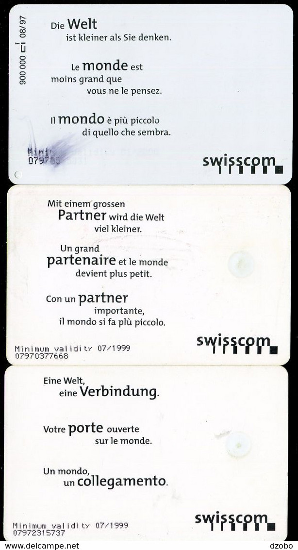 008-SWITZERLAND-PUZZLE 3 Pcs, Taxcard, Public Chip Phone Cards, Used-good Quality, X0.000 Pcs Each, 1997 - Puzzles