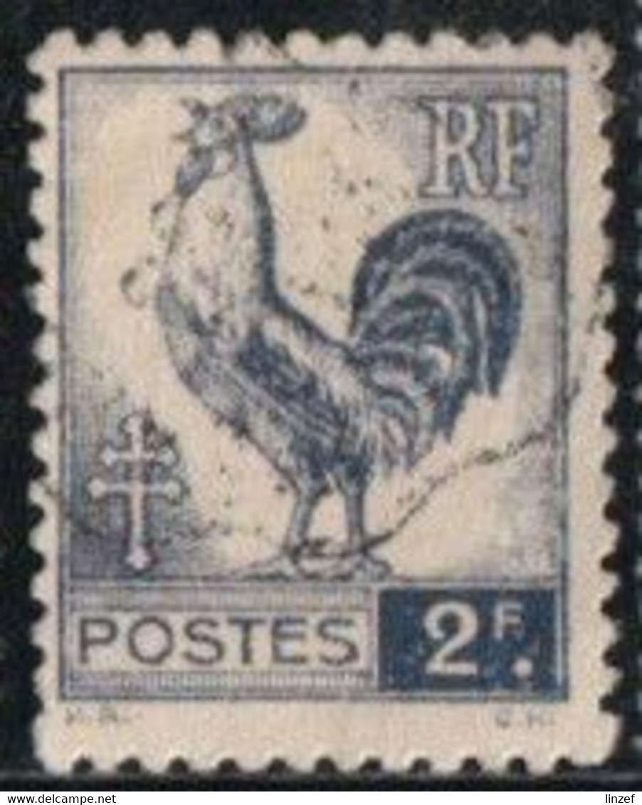 France 1944 Yv. N°640 - 2F Gris-bleu - Oblitéré - 1944 Coq Et Maríanne D'Alger