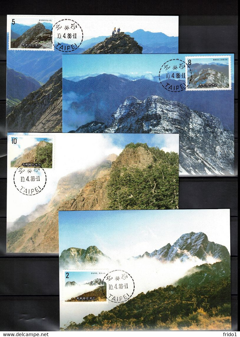 Taiwan - Republic Of China 1986 Yushan National Park Maximum Cards - Cartoline Maximum