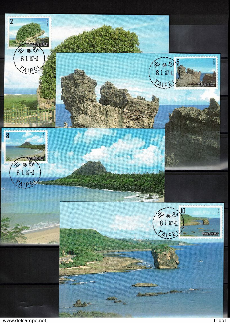 Taiwan - Republic Of China 1987 Kenting National Park Maximum Cards - Maximumkaarten
