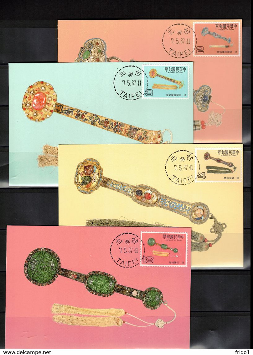 Taiwan - Republic Of China 1987 Masterpieces Of National Palace Museum Taipei Maximum Cards - Cartoline Maximum