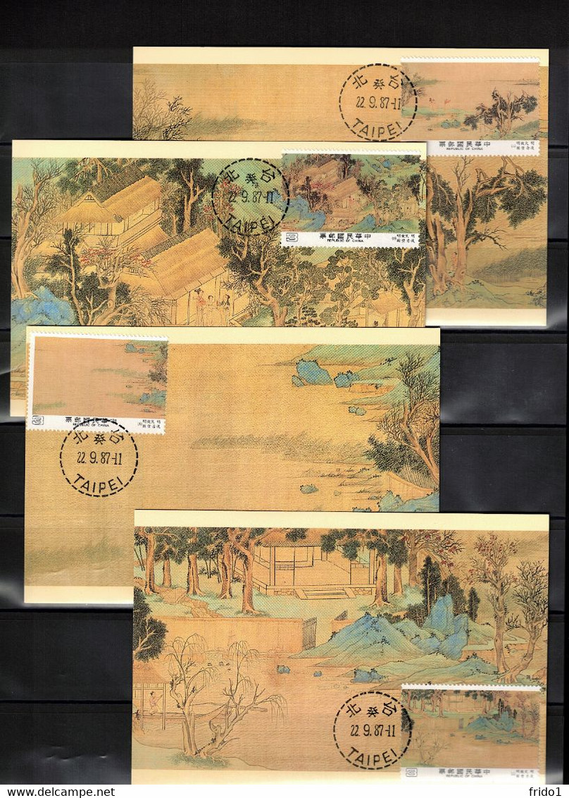 Taiwan - Republic Of China 1987 Masterpieces Of National Palace Museum Taipei Maximum Cards - Cartoline Maximum