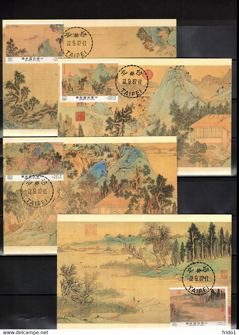 Taiwan - Republic Of China 1987 Masterpieces Of National Palace Museum Taipei Maximum Cards - Cartoline Maximum