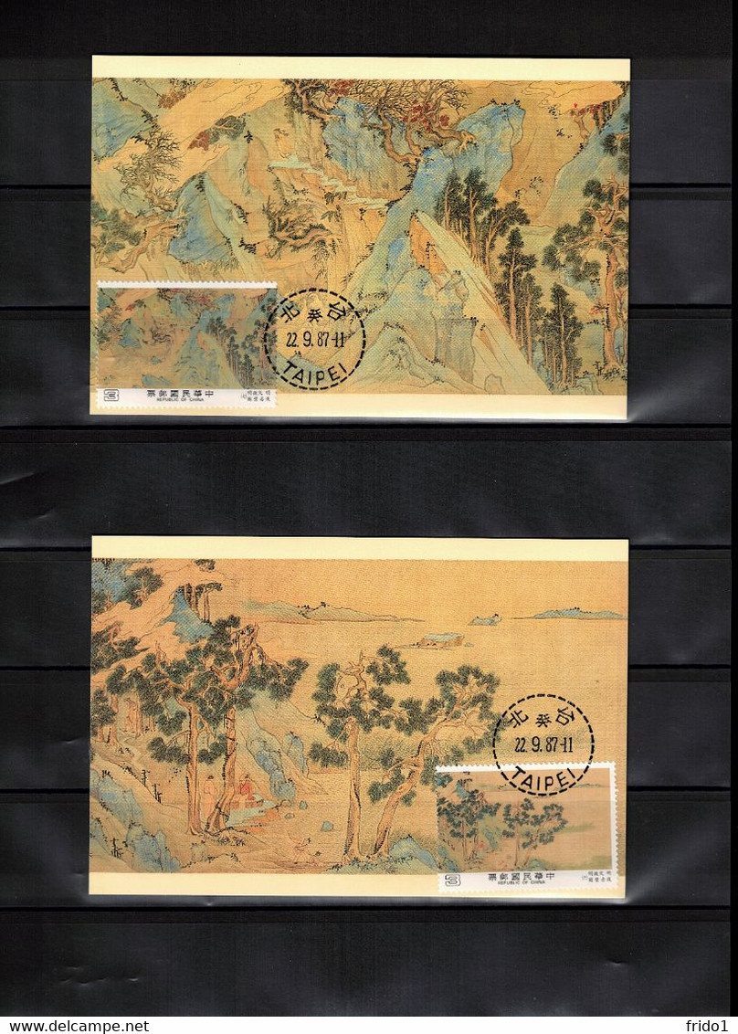 Taiwan - Republic Of China 1987 Masterpieces Of National Palace Museum Taipei Maximum Cards - Cartoline Maximum