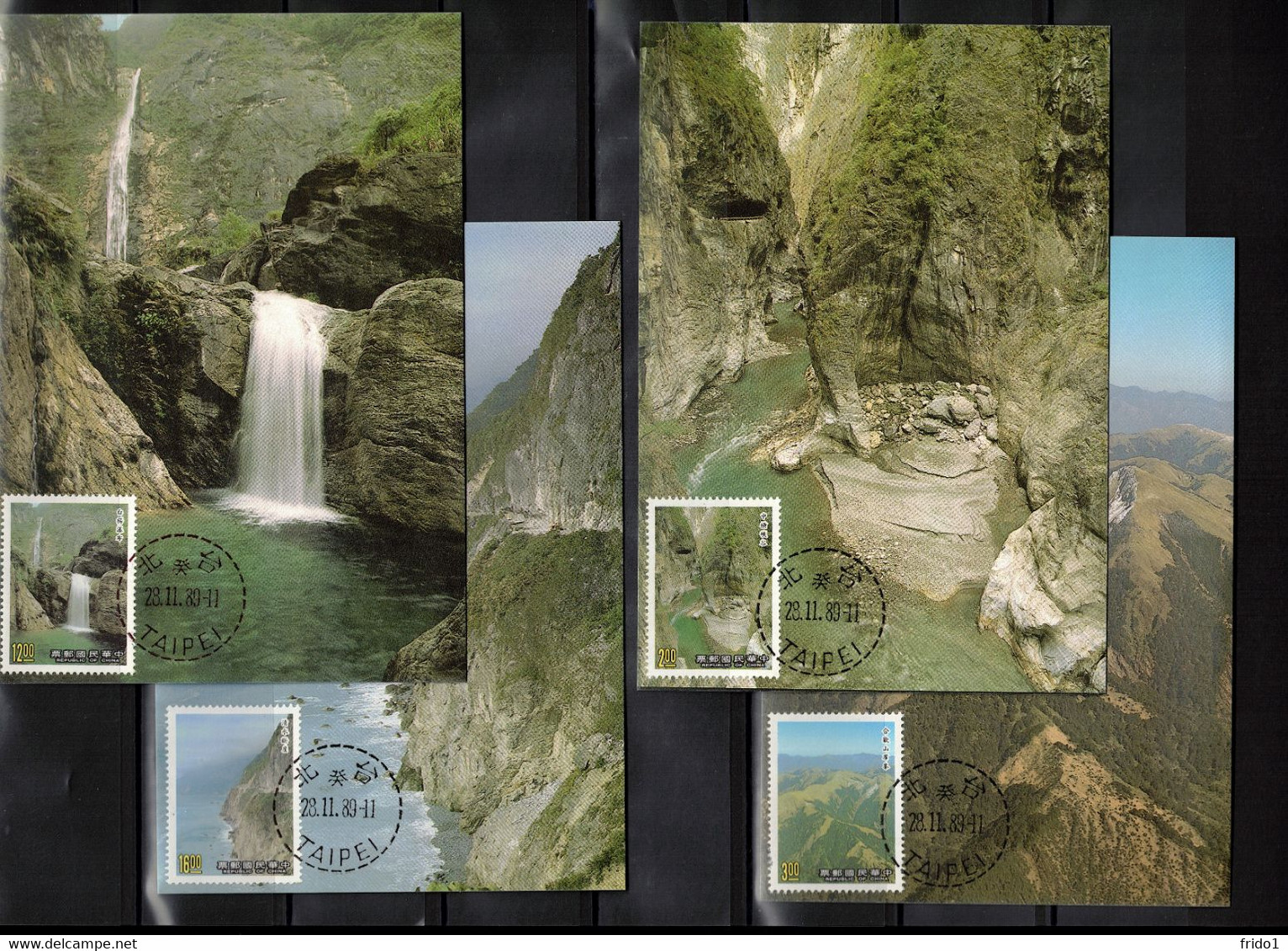 Taiwan - Republic Of China 1989 Taroko National Park Maximum Cards - Cartoline Maximum