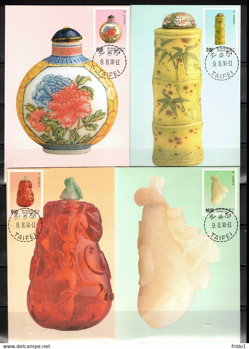 Taiwan - Republic Of China 1990 Masterpieces Of National Palace Museum Taipei Maximum Cards - Maximumkaarten