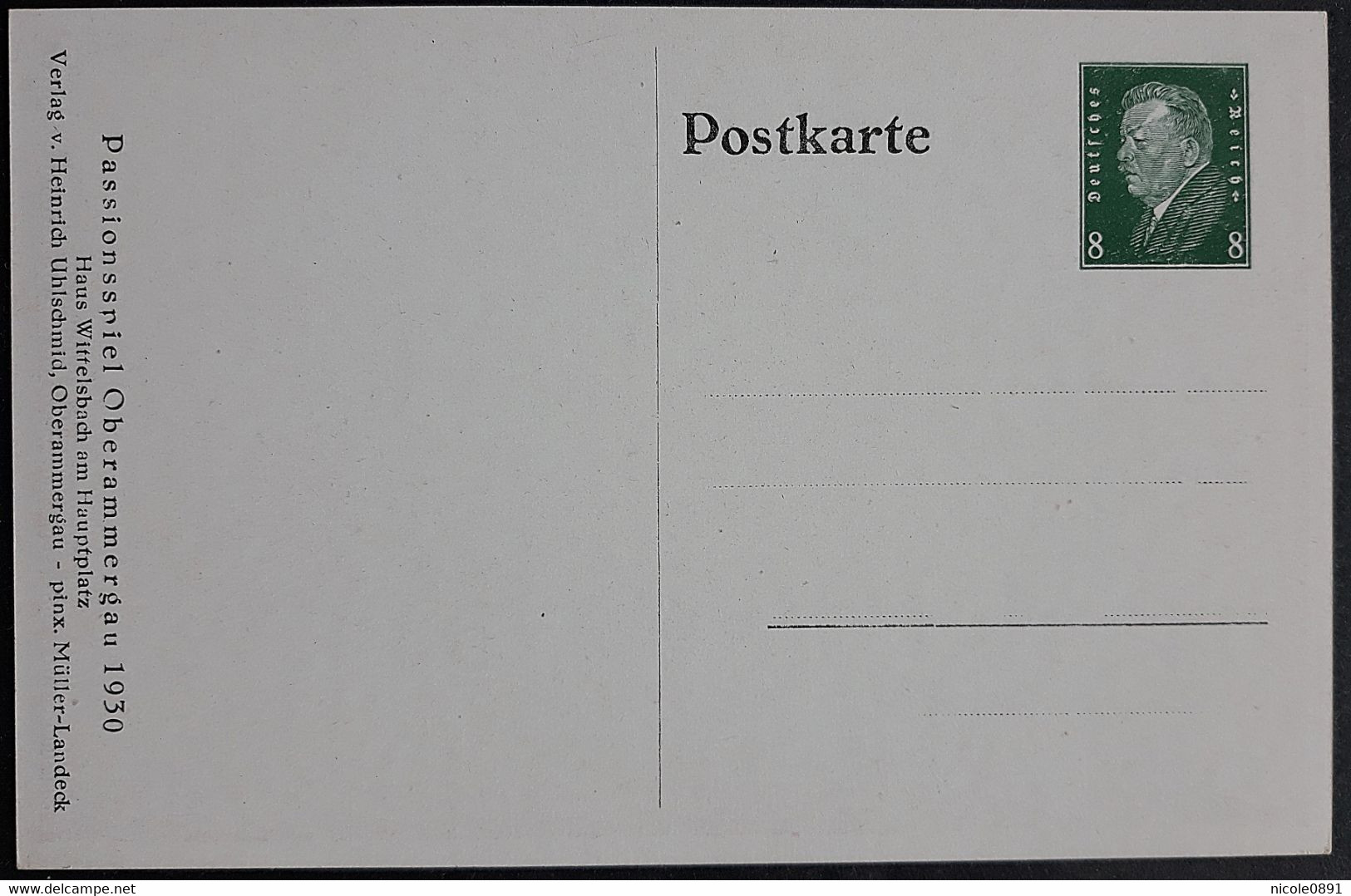 DR Privatganzsache PP113 C5-08 Ungelaufen, Passionsspiel Oberammergau 1930, Haus Wittelsbach Mit Kofel (2409) - Other & Unclassified
