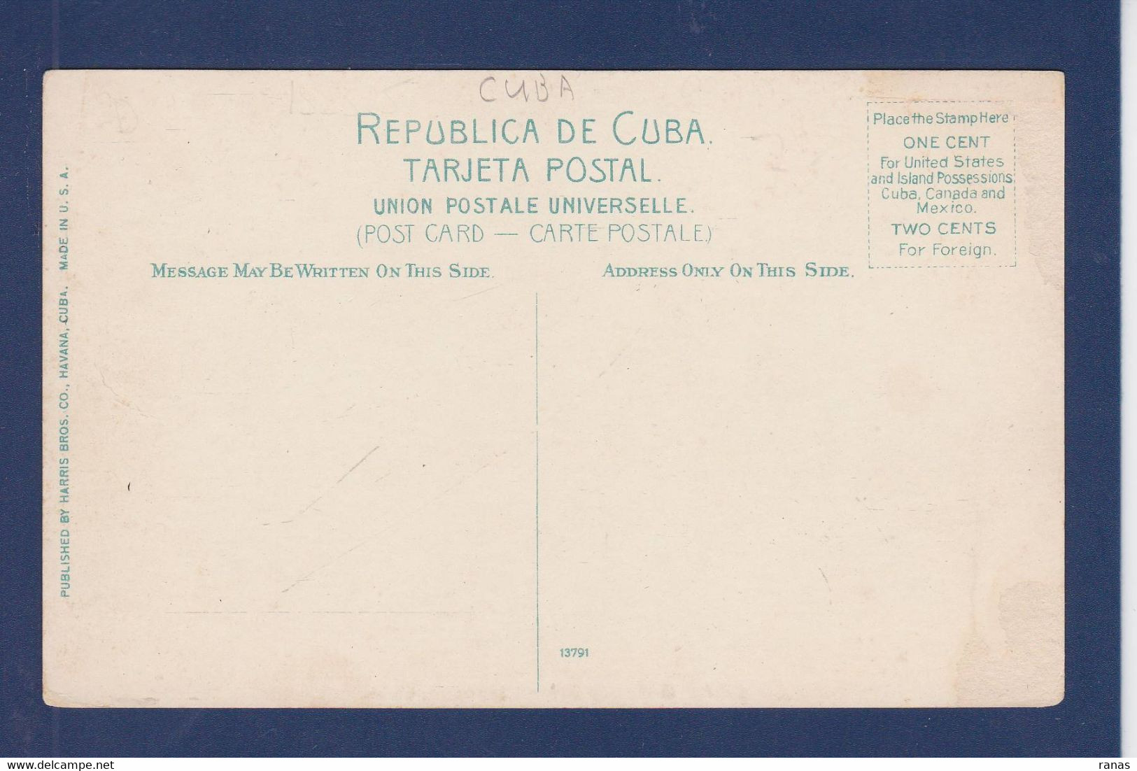 CPA Cuba Antilles Havane Voir Dos - Cuba