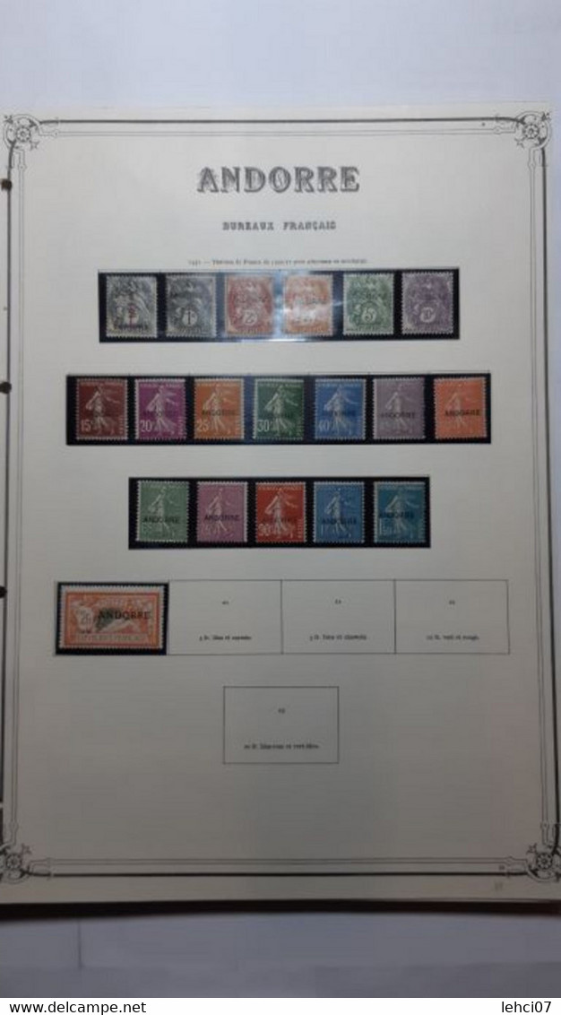 ANDORRE BUREAUX FRANÇAIS ET ESPAGNOLS Admirable Collection Timbres Neufs. - Collezioni