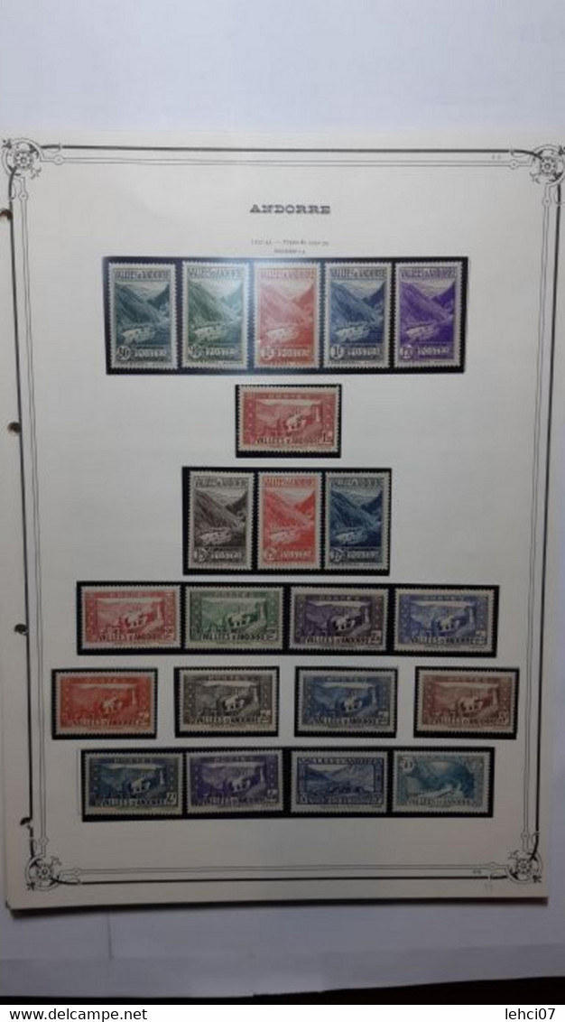 ANDORRE BUREAUX FRANÇAIS ET ESPAGNOLS Admirable Collection Timbres Neufs. - Collections