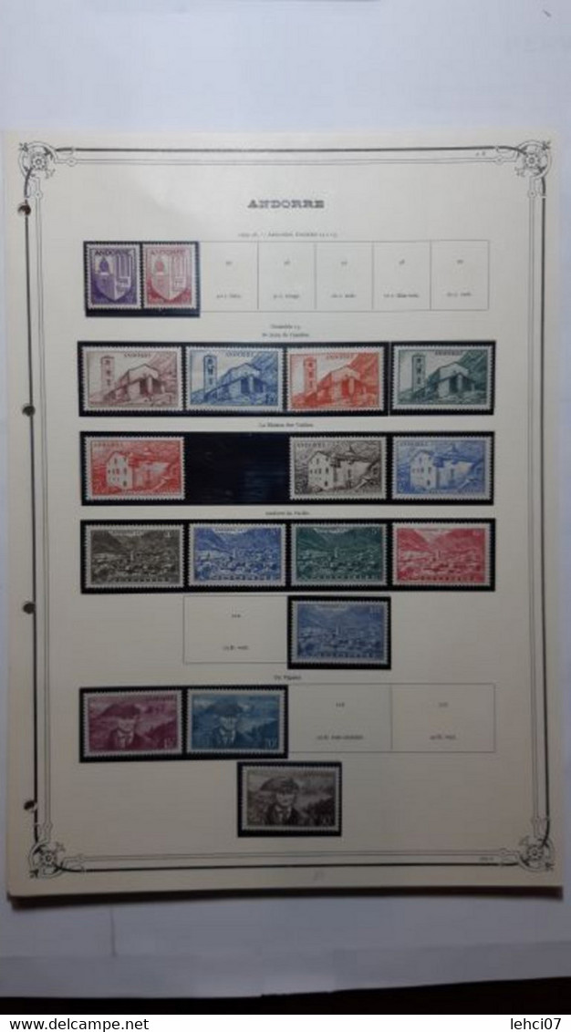 ANDORRE BUREAUX FRANÇAIS ET ESPAGNOLS Admirable Collection Timbres Neufs. - Collezioni