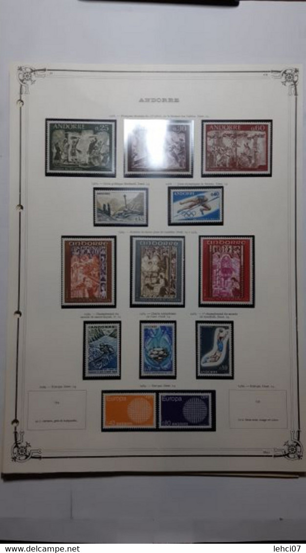 ANDORRE BUREAUX FRANÇAIS ET ESPAGNOLS Admirable collection timbres neufs.