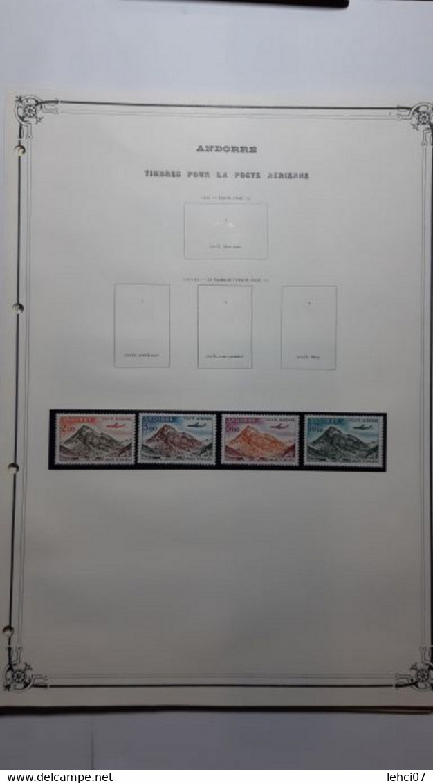 ANDORRE BUREAUX FRANÇAIS ET ESPAGNOLS Admirable collection timbres neufs.