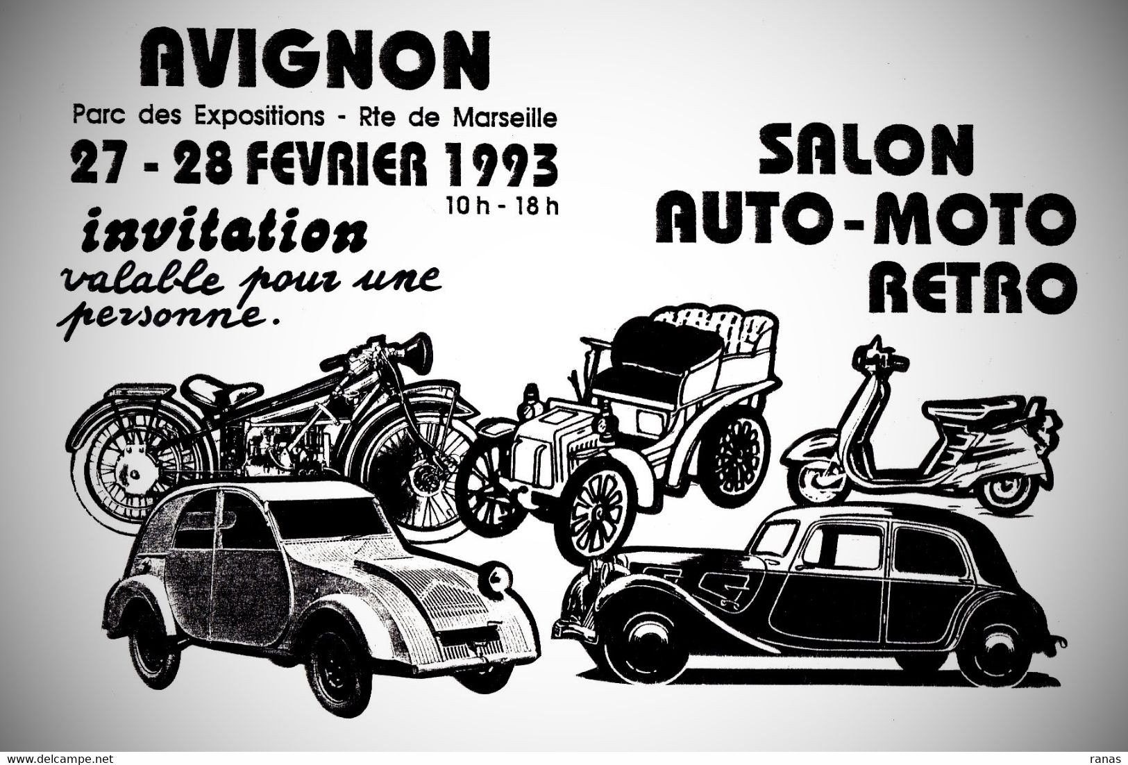 CPM Salon De La Carte Postale Avignon Publicité Par L'artiste JIHEL Moto Traction Deux Chevaux Vespa - Avignon