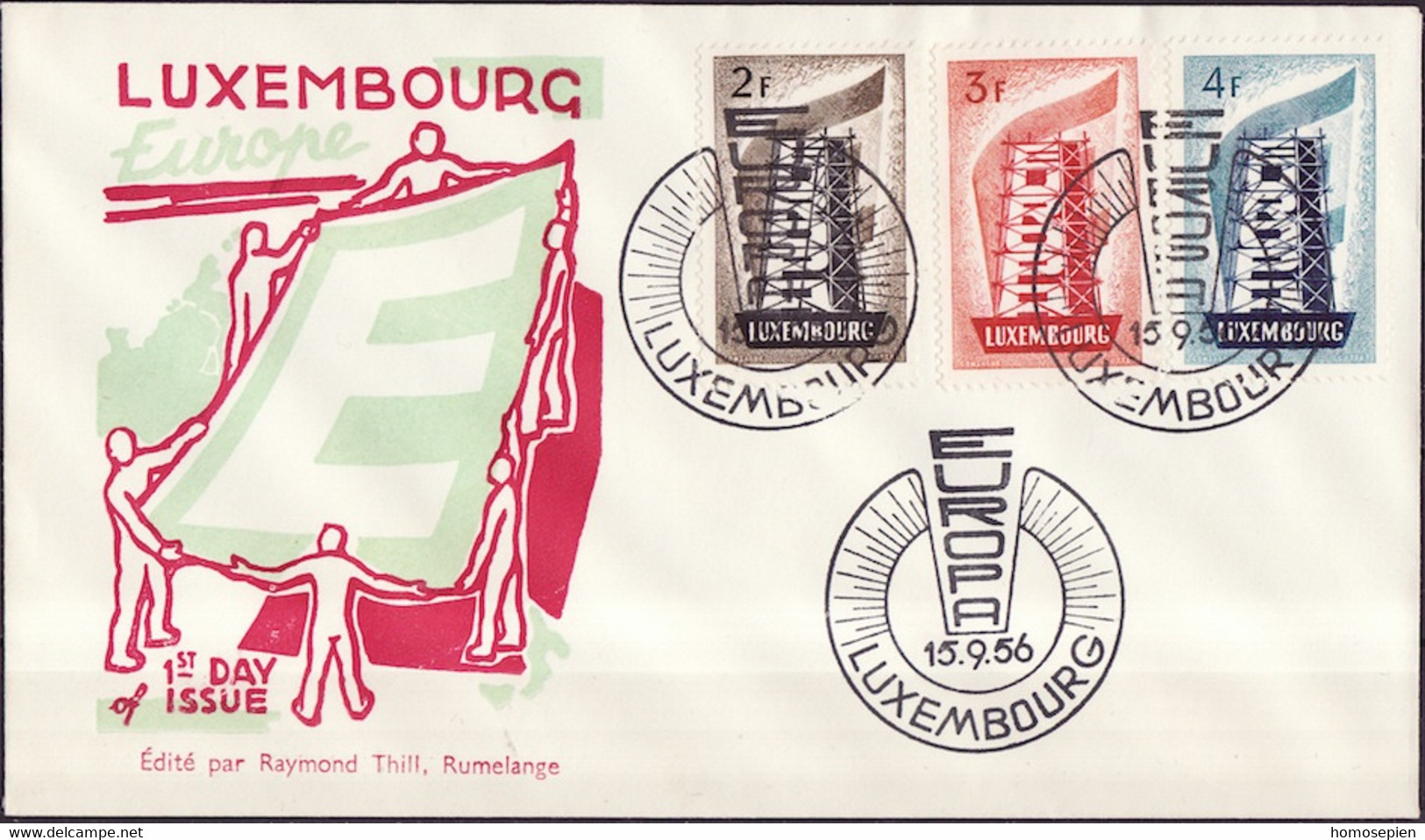 Europa CEPT 1956 Luxembourg - Luxemburg FDC2 Y&T N°514 à 516 - Michel N°555 à 557 - 1956