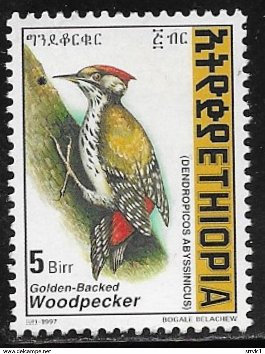 Ethiopia Scott # 1488 Unused No Gum Woodpecker, 1998 - Ethiopia