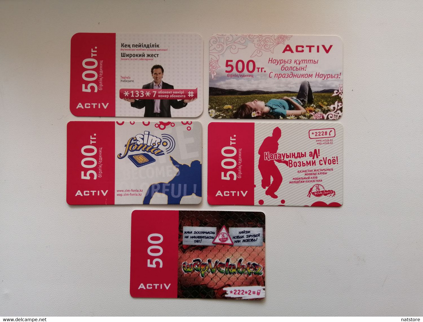 KAZAKHSTAN..LOT OF 5  PHONECARDS.. ACTIV..500 - Kasachstan