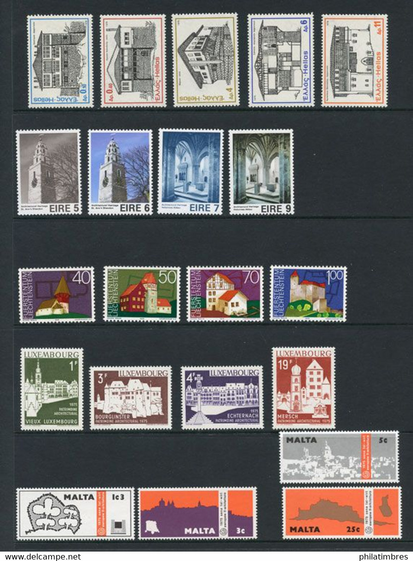 Année Européenne De La Protection Des Sites Et Monuments - Ensemble De 16 Pays Année 1975 ( Voir Les 3 Photos) - Collections (sans Albums)