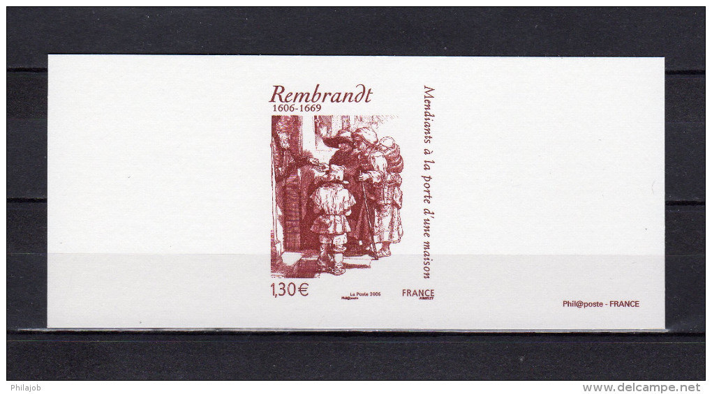 " MENDIANTS A LA PORTE D'UNE EGLISE De REMBRANDT " Sur Gravure Officielle De 2006. N° YT 3984  En PARFAIT état. - Rembrandt