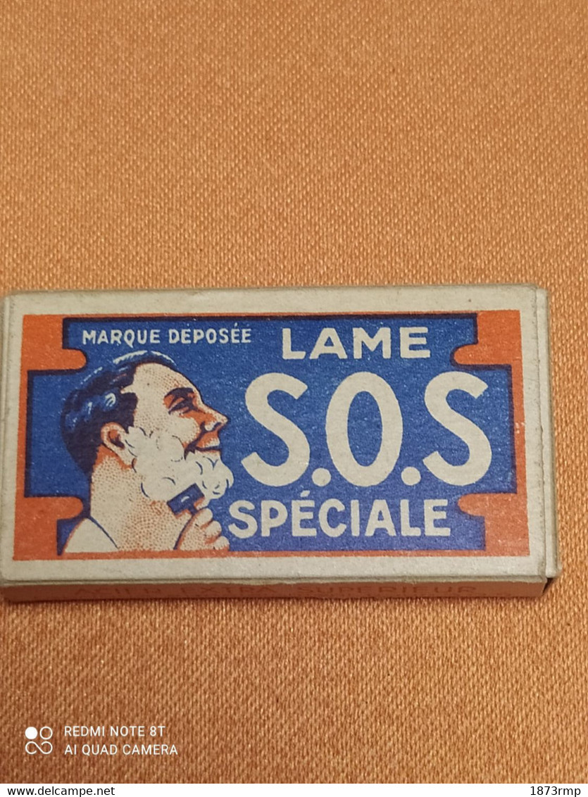 BOITE DE 5 LAMES DE RASOIR LAMES SOS ANNEES 30 POUR PAQUETAGES DE SOLDATS, 39/45 WW2 RECONSTITUTION - Equipement