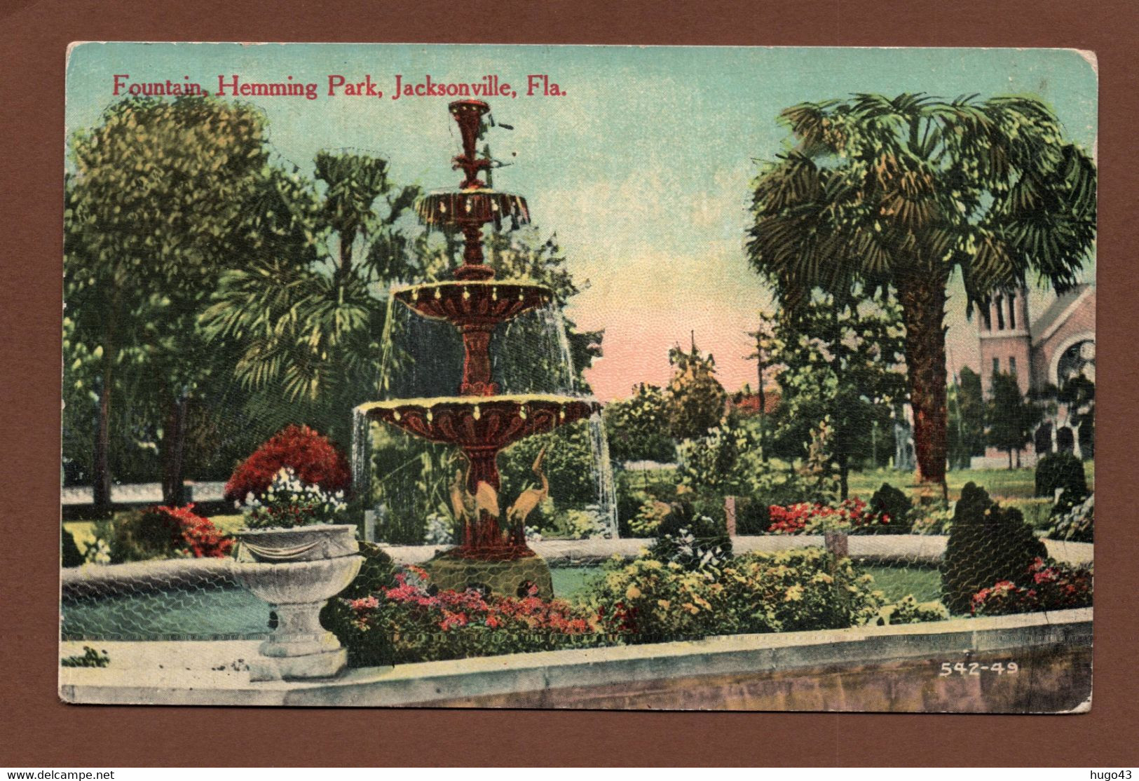 (RECTO / VERSO) JACKSONVILLE - FOUNTAIN HEMMING PARK - SUPERBE CPA COULEUR - Jacksonville